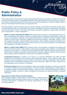 Public Policy & Administration