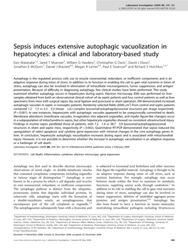 Sepsis Induces Extensive Autophagic Vacuolization in Hepatocytes: A