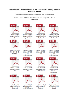 Local Resident's Submissions to the East Sussex County Council