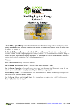 Shedding Light on Energy Episode 2: Measuring Energy