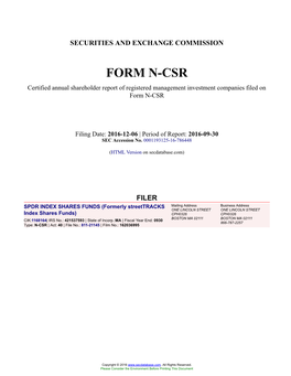 Form N-CSR Filed 2016-12-06