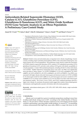 Antioxidants-Related Superoxide Dismutase (SOD),Catalase (CAT