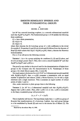 Smooth Homology Spheres and Their Fundamental Groups