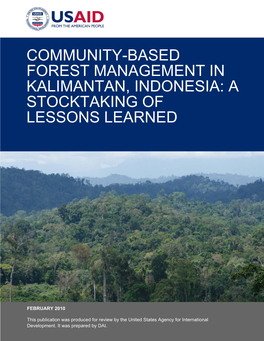 Community-Based Forest Management in Kalimantan, Indonesia: a Stocktaking of Lessons Learned