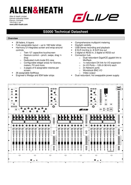 S5000 Technical Datasheet