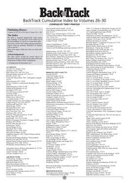 Backtrack Cumulative Index to Volumes 26-30 COMPILED by TERRY PENFOLD