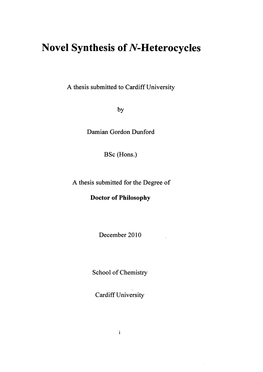 Novel Synthesis of TV-Heterocycles