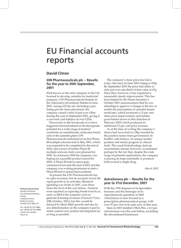 EU Financial Accounts Reports