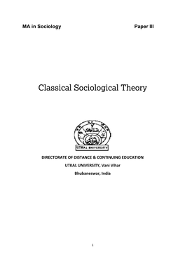 Paper 3 Classical Sociological Theory