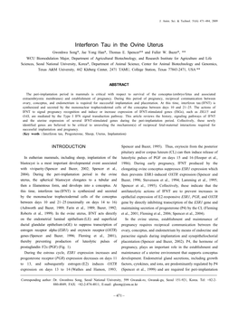 Interferon Tau in the Ovine Uterus Gwonhwa Song*, Jae Yong Han*, Thomas E