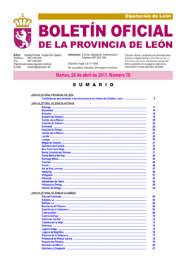 Boletín Oficial De La Provincia De León