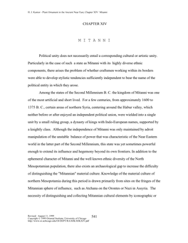 Chapter XIV: Mitanni