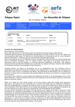 Telopea Topics Les Nouvelles De Telopea No 3 Telopea Topics