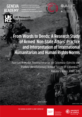 A Research Study of Armed Non-State Actors' Practice And