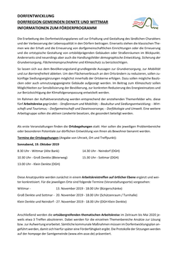 Dorfentwicklung Dorfregion Gemeinden Denkte Und Wittmar Informationen Zum Förderprogramm