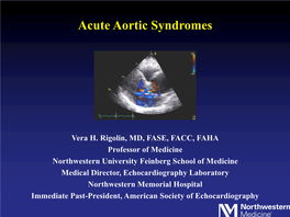 Acute Aortic Syndromes