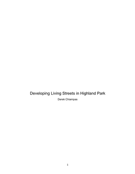 Developing Living Streets in Highland Park