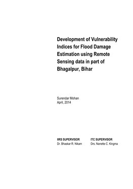 Development of Vulnerability Indices for Flood Damage Estimation Using Remote