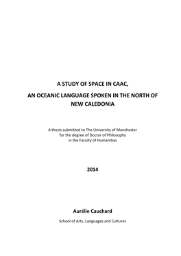 A Study of Space in Caac, an Oceanic Language Spoken in the North of New Caledonia