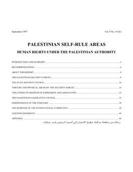 Palestinian Self-Rule Areas