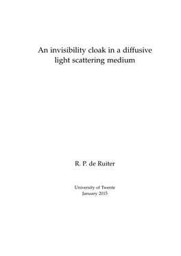 An Invisibility Cloak in a Diffusive Light Scattering Medium