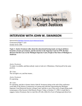 Interview with John W. Swainson