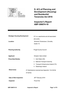 And Residential Tenancies Act 2016 Inspector's Report ABP-306074-19