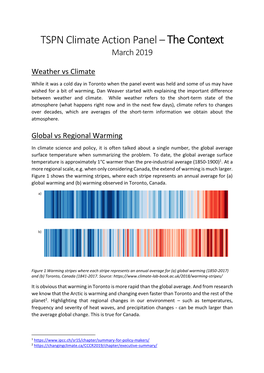 TSPN Climate Action Panel – the Context