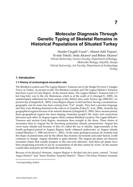 Molecular Diagnosis Through Genetic Typing of Skeletal Remains in Historical Populations of Situated Turkey