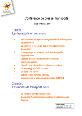 Conférence De Presse Transports