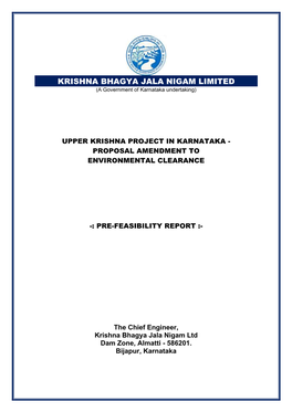 KRISHNA BHAGYA JALA NIGAM LIMITED (A Government of Karnataka Undertaking)