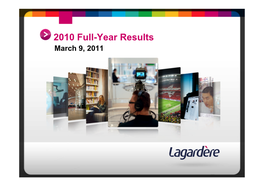 2010 Full-Year Results March 9, 2011 2010 Full-Year Results