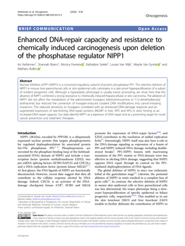 Enhanced DNA-Repair Capacity and Resistance to Chemically Induced