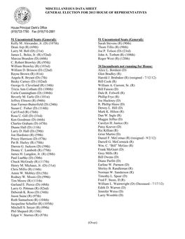 Miscellaneous Data Sheet General Election for 2013 House of Representatives