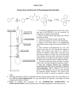 Preparation and Reaction of Phenylmagnesium Bromide