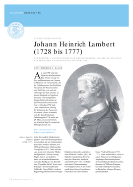 Johann Heinrich Lambert (1728-1777)