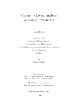 Geometric Layout Analysis of Scanned Documents
