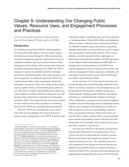 Understanding Our Changing Public Values, Resource Uses, and Engagement Processes and Practices