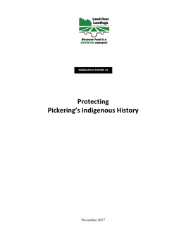 Protecting Pickering's Indigenous History