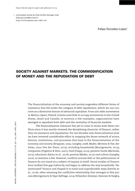 Society Against Markets. the Commodification of Money and the Repudiation of Debt