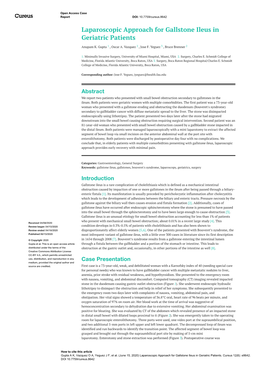 Laparoscopic Approach for Gallstone Ileus in Geriatric Patients