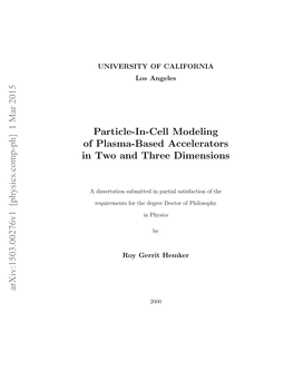 Particle-In-Cell Modeling of Plasma-Based Accelerators in Two and Three Dimensions