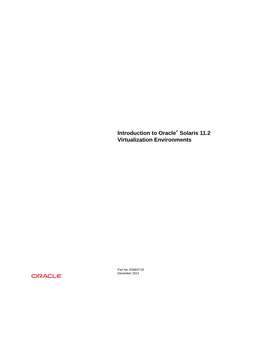 Fcsintroduction to Oracle® Solaris 11.2 Virtualization Environments