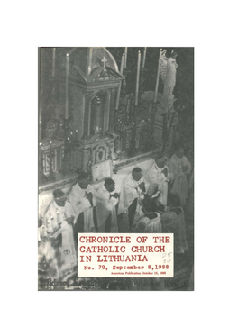 CHRONICLE of the CATHOLIC CHURCH in LITHUANIA No. 79