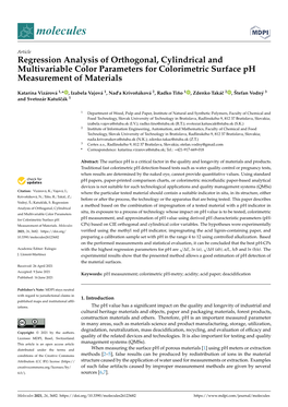 Regression Analysis of Orthogonal, Cylindrical and Multivariable Color Parameters for Colorimetric Surface Ph Measurement of Materials