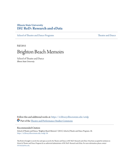 Brighton Beach Memoirs School of Theatre and Dance Illinois State University