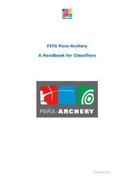 FITA Para-Archery a Handbook for Classifiers