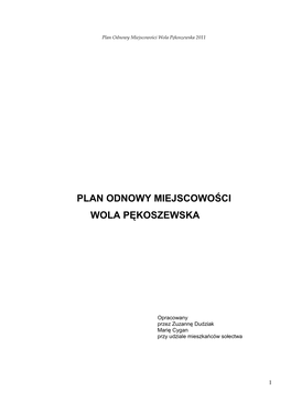 Plan Odnowy Miejscowości Wola Pękoszewska 2011