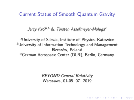 Current Status of Smooth Quantum Gravity