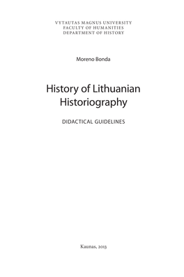 History of Lithuanian Historiography